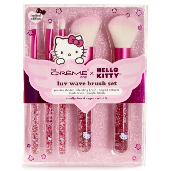NEW LIMITED EDITION The Crème Shop x Hello Kitty Luv Wave Brush Collection 5 Pk - Picture 2 of 5